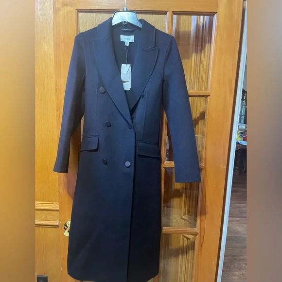 Reiss Maeve Wool Blend Double Breasted Coat NWT US 0 - Picture 5 of 14